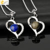Minimalist Amethyst Crystal Heart Pendant Necklace With Silver Plated Alloy Ball Chain Rhinestone Accent For Couples