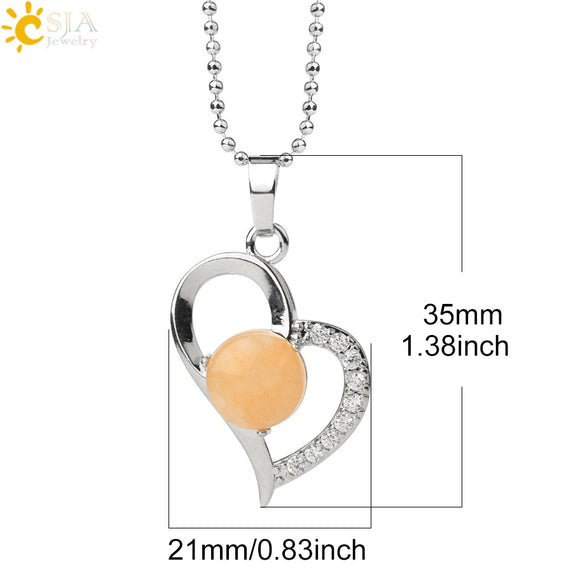 Minimalist Amethyst Crystal Heart Pendant Necklace With Silver Plated Alloy Ball Chain Rhinestone Accent For Couples