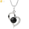 Minimalist Amethyst Crystal Heart Pendant Necklace With Silver Plated Alloy Ball Chain Rhinestone Accent For Couples