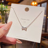 Minimalist Bow Necklace For Women Titanium Steel Copper Electroplating Cross Chain