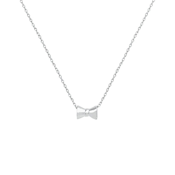 Minimalist Bow Necklace For Women Titanium Steel Copper Electroplating Cross Chain