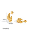 Minimalist C Shaped Stainless Steel Stud Earrings For Women Geometric Niche Style With Vacuum Gold Plated Finish