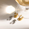 Minimalist C Shaped Stainless Steel Stud Earrings For Women Geometric Niche Style With Vacuum Gold Plated Finish