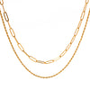 Minimalist Cold Style Stainless Steel And Titanium Steel Geometric Doublelayer Clavicle Chain Necklace With 18K Gold Plated Electroplating For Women