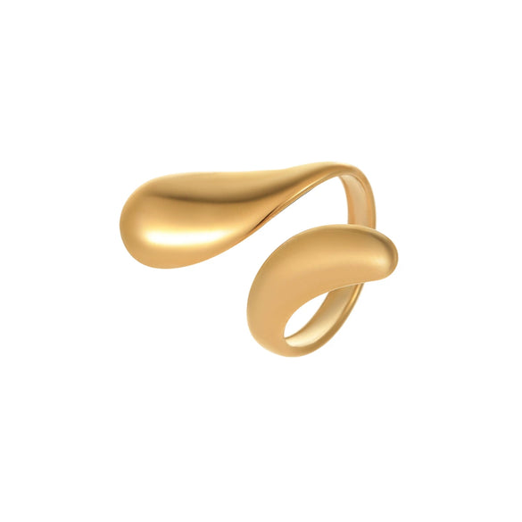 Minimalist Cold Style Stainless Steel Geometric Ring With Electroplating For Women