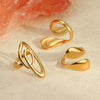 Minimalist Cold Style Stainless Steel Geometric Ring With Electroplating For Women