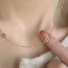 Minimalist Cold Style Ushaped Titanium Steel Necklace With Ochain And Electroplating For Women