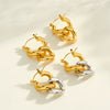 Minimalist Color Block Geometric Stainless Steel Earrings For Women With 18K Gold Vacuum Plated Finish