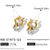 Minimalist Color Block Geometric Stainless Steel Earrings For Women With 18K Gold Vacuum Plated Finish