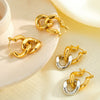 Minimalist Color Block Geometric Stainless Steel Earrings For Women With 18K Gold Vacuum Plated Finish