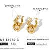 Minimalist Color Block Geometric Stainless Steel Earrings For Women With 18K Gold Vacuum Plated Finish