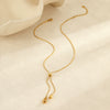 Minimalist Cool Titanium Steel And Stainless Steel Water Drop Pendant Necklace Geometric Pattern Goldplated Women's Accessory