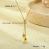 Minimalist Cool Titanium Steel And Stainless Steel Water Drop Pendant Necklace Geometric Pattern Goldplated Women's Accessory