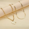 Minimalist Copper Cross Pendant Necklace With Paperclip Chain Geometric Electroplated Layered Necklace For Women