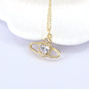 Minimalist Copper Heart Pendant Necklace With Zircon Inlay And Water Wave Chain Electroplated Fashion Jewelry For Women