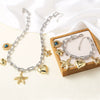 Minimalist Copper Heart Turtle Ushaped Pendant Necklace Clavicle Chain Set For Women With Electroplating