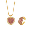 Minimalist Copper Love Pendant 316L Stainless Steel Necklace With Zirconium Plated 18K Gold And Electroplating Process