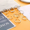 Minimalist Copper Open Ring Set With Leaf Arrow And Wave Geometric U Shaped Design Electroplated Jewelry For Women