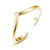 Minimalist Copper Open Ring Set With Leaf Arrow And Wave Geometric U Shaped Design Electroplated Jewelry For Women