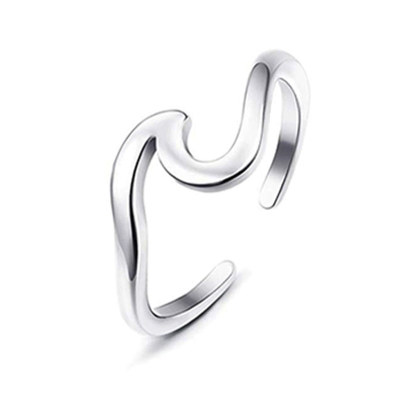 Minimalist Copper Open Ring Set With Leaf Arrow And Wave Geometric U Shaped Design Electroplated Jewelry For Women