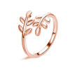 Minimalist Copper Open Ring Set With Leaf Arrow And Wave Geometric U Shaped Design Electroplated Jewelry For Women