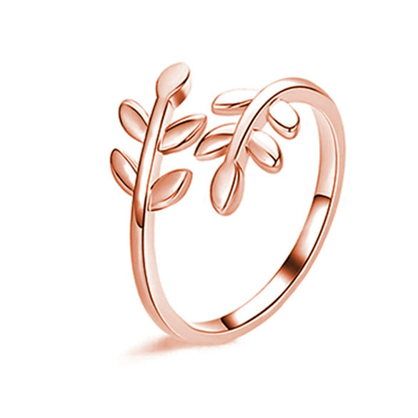 Minimalist Copper Open Ring Set With Leaf Arrow And Wave Geometric U Shaped Design Electroplated Jewelry For Women