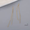 Minimalist Copper Plated Real Gold Handmade Earrings With Hanging Tassel Double Ring Inlaid Zircon Jewelry Accessories