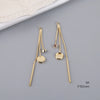 Minimalist Copper Plated Real Gold Handmade Earrings With Hanging Tassel Double Ring Inlaid Zircon Jewelry Accessories