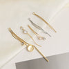 Minimalist Copper Plated Real Gold Handmade Earrings With Hanging Tassel Double Ring Inlaid Zircon Jewelry Accessories