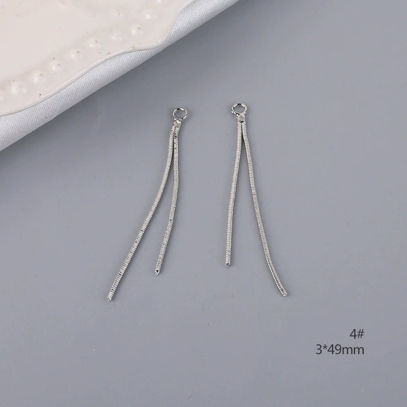 Minimalist Copper Plated Real Gold Handmade Earrings With Hanging Tassel Double Ring Inlaid Zircon Jewelry Accessories