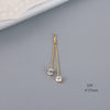 Minimalist Copper Plated Real Gold Handmade Earrings With Hanging Tassel Double Ring Inlaid Zircon Jewelry Accessories