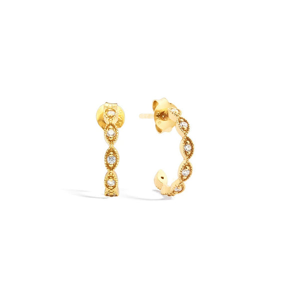Minimalist Copper Plated With Real Gold Geometric Inlaid Zircon Women's Earrings