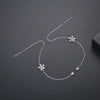 Minimalist Copper Star Line Earrings With Zircon Accents Elegant Long Ear Jewelry For Women