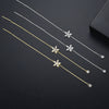 Minimalist Copper Star Line Earrings With Zircon Accents Elegant Long Ear Jewelry For Women