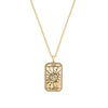 Minimalist Copper Tarot Necklace With Geometric Cartoon Character Square Pendant Fashion Jewelry