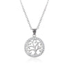 Minimalist Copper Tree Of Life Pendant Necklace With Hollow Design And Electroplated Finish Cross Chain Jewelry