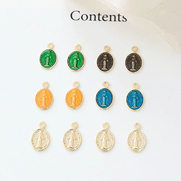 Minimalist Coppercoated Gold Oval Portrait Pendant Jewelry Making Accessories Electroplated