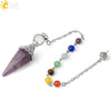 Minimalist Crystal Amethyst Pyramid Spirit Pendulum Pendant Semi Precious Stone Colorful Gem Pendant