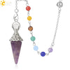 Minimalist Crystal Amethyst Pyramid Spirit Pendulum Pendant Semi Precious Stone Colorful Gem Pendant