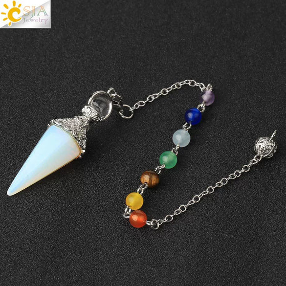 Minimalist Crystal Amethyst Pyramid Spirit Pendulum Pendant Semi Precious Stone Colorful Gem Pendant