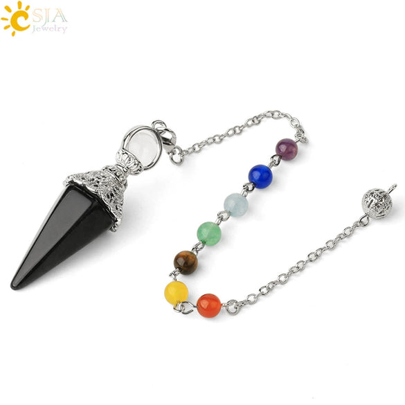 Minimalist Crystal Amethyst Pyramid Spirit Pendulum Pendant Semi Precious Stone Colorful Gem Pendant