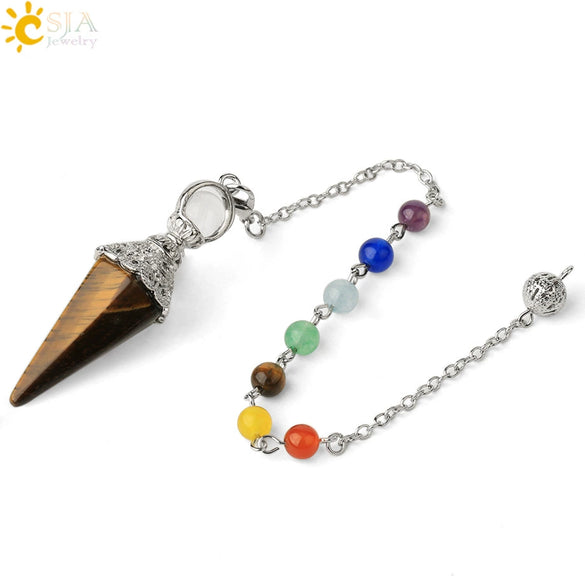 Minimalist Crystal Amethyst Pyramid Spirit Pendulum Pendant Semi Precious Stone Colorful Gem Pendant