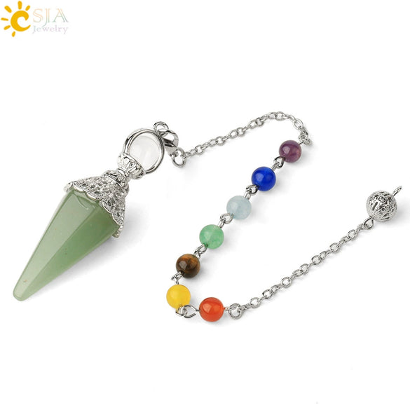 Minimalist Crystal Amethyst Pyramid Spirit Pendulum Pendant Semi Precious Stone Colorful Gem Pendant