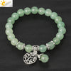 Minimalist Crystal Beaded Stone Chain Bracelet With Tree Of Life Pattern Semi Precious Jewelry For Unisex