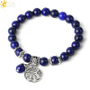 Minimalist Crystal Beaded Stone Chain Bracelet With Tree Of Life Pattern Semi Precious Jewelry For Unisex