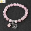 Minimalist Crystal Beaded Stone Chain Bracelet With Tree Of Life Pattern Semi Precious Jewelry For Unisex