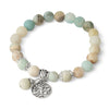 Minimalist Crystal Beaded Stone Chain Bracelet With Tree Of Life Pattern Semi Precious Jewelry For Unisex
