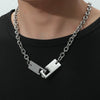 Minimalist Dark Style Hip Hop Pendant Necklace Stainless Steel Geometric Electroplating Ochain