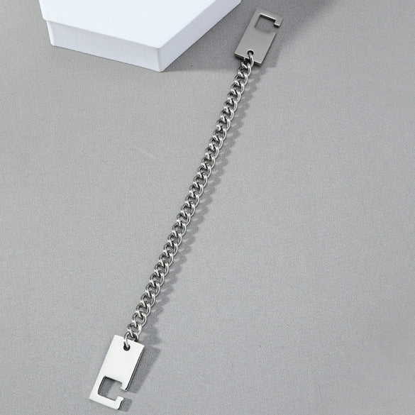 Minimalist Dark Style Hip Hop Pendant Necklace Stainless Steel Geometric Electroplating Ochain
