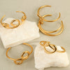 Minimalist Design Stainless Steel Bracelet Plated With Gold Geometric Knotted Intertwined Hand Jewelry